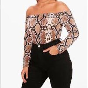 Boohoo Snakeskin Bodysuit